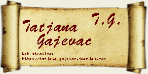 Tatjana Gajevac vizit kartica